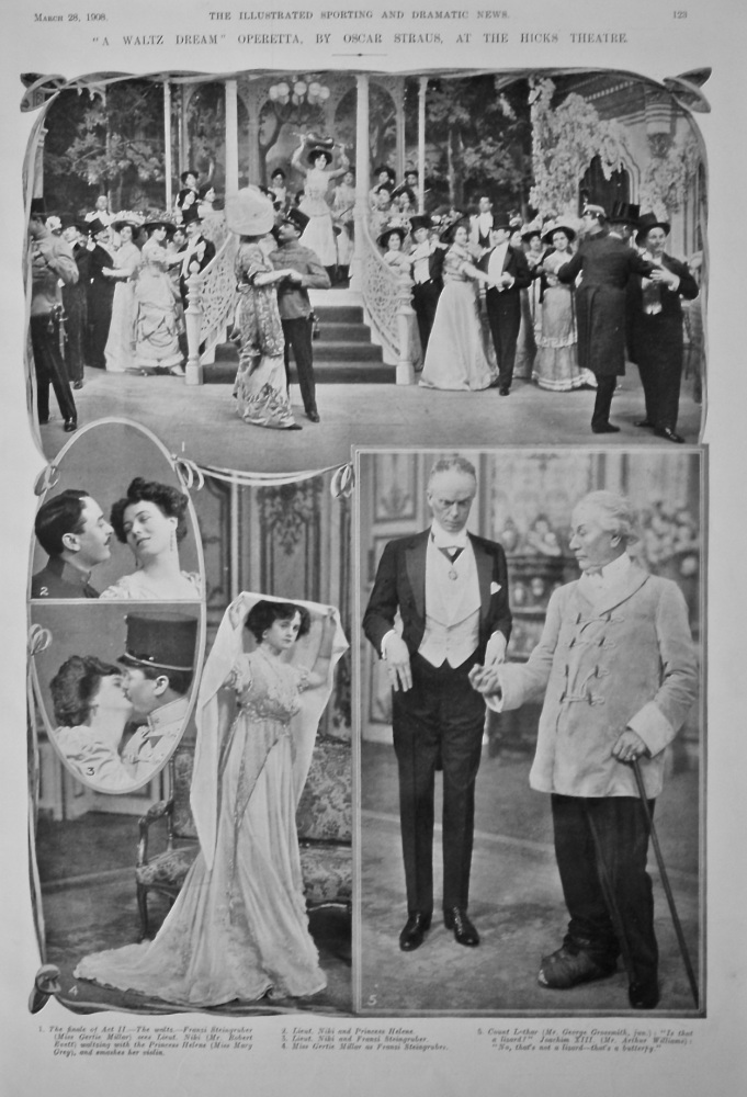 "A Waltz Dream" Operetta, by Oscar Straus, at the Hicks Theatre.  1908.