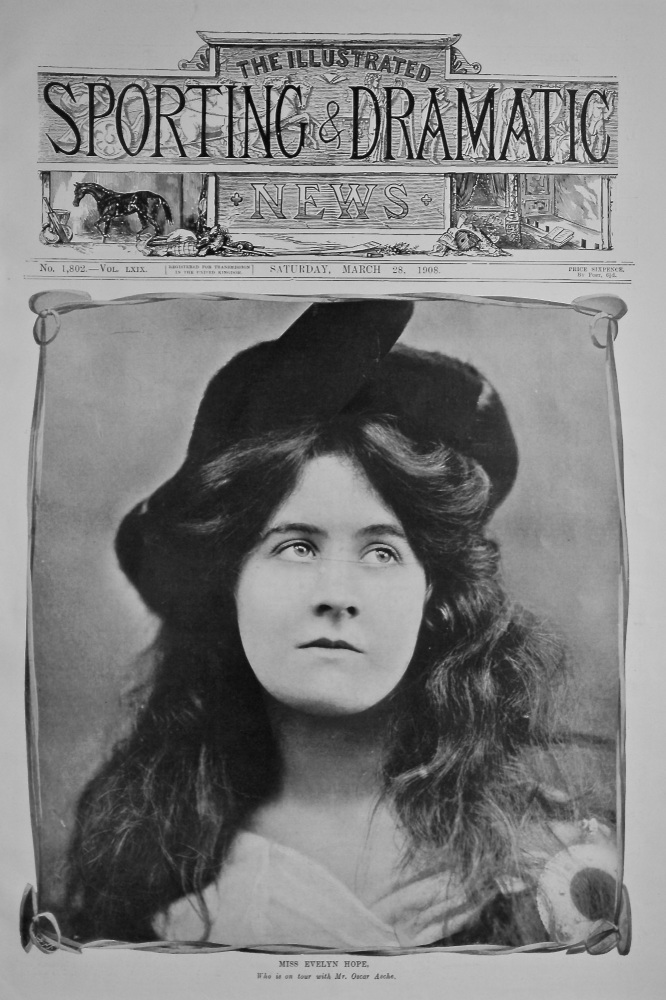 Miss Evelyn Hope, who is on Tour with Mr. Oscar Asche.  1908.