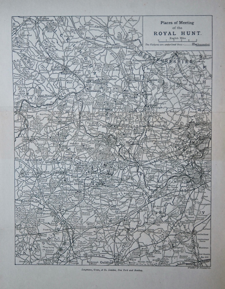 Places of Meeting of the Royal Hunt.  1897.  (Map)