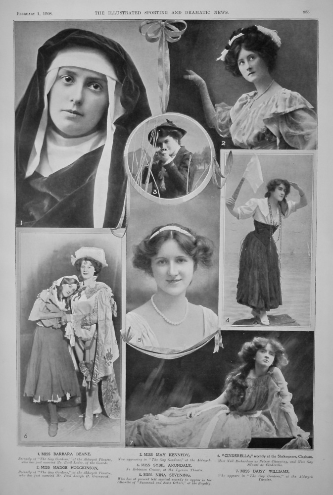 Actresses of the Stage.  (February 1908).