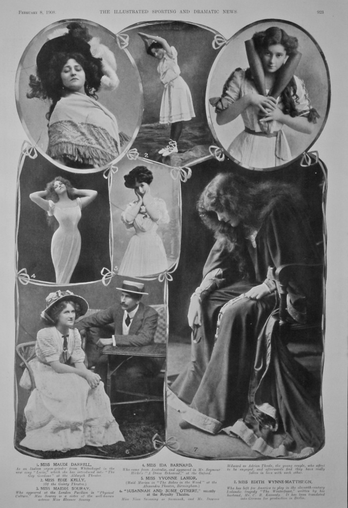 Actresses of the Stage.  February 1908.
