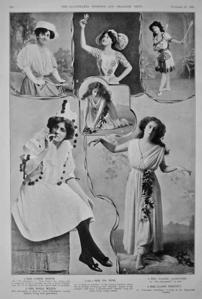 Actresses on the Stage at this time.  1908.