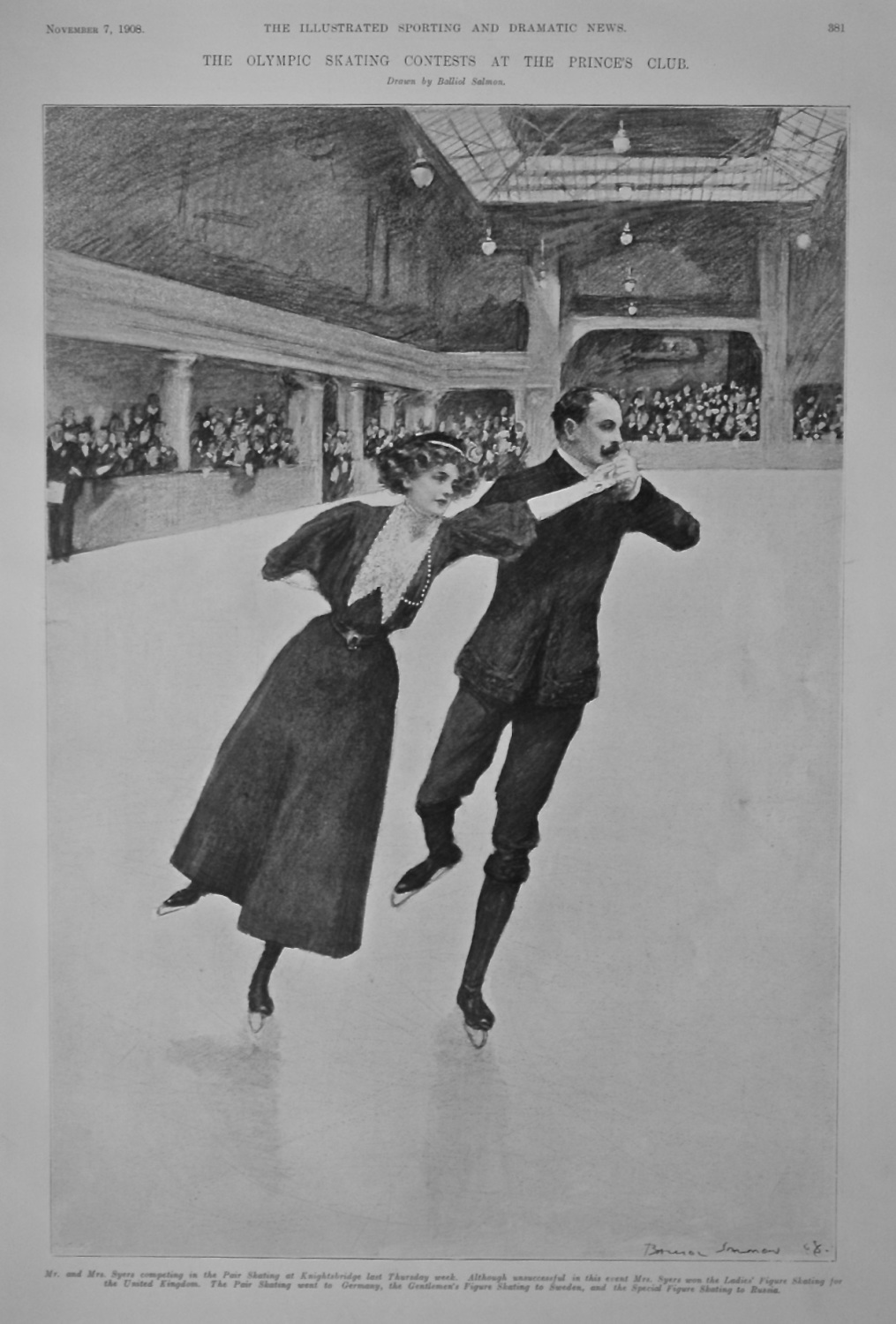 The Olympic Skating Contests at the Prince's Club.  1908.