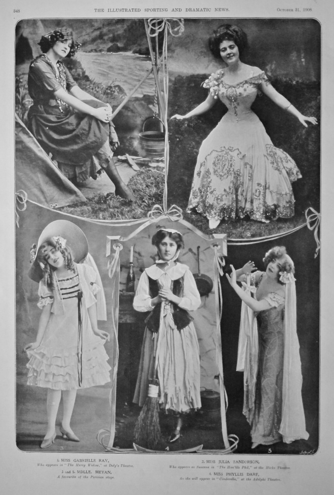 Actresses on the Stage at this time.  October 31st, 1908.