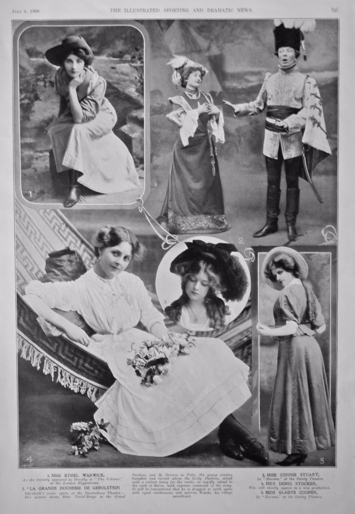 Actresses on the Stage. July 1908.