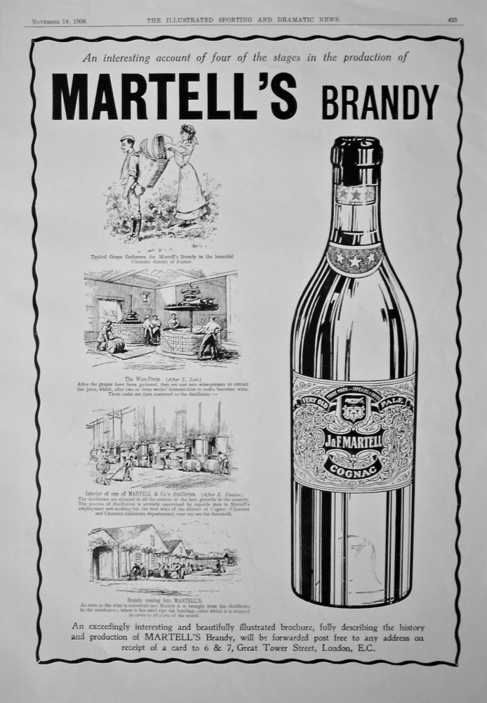 Martell's Brandy.  1908.