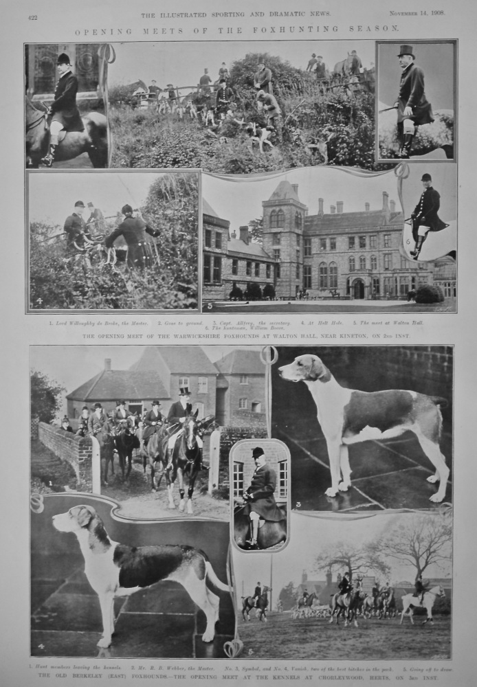 Opening Meets of the Foxhunting Season. 1908.