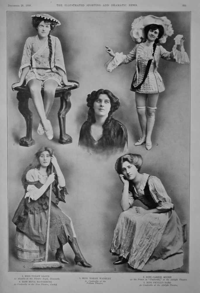 Actresses on the Stage. December 1908.
