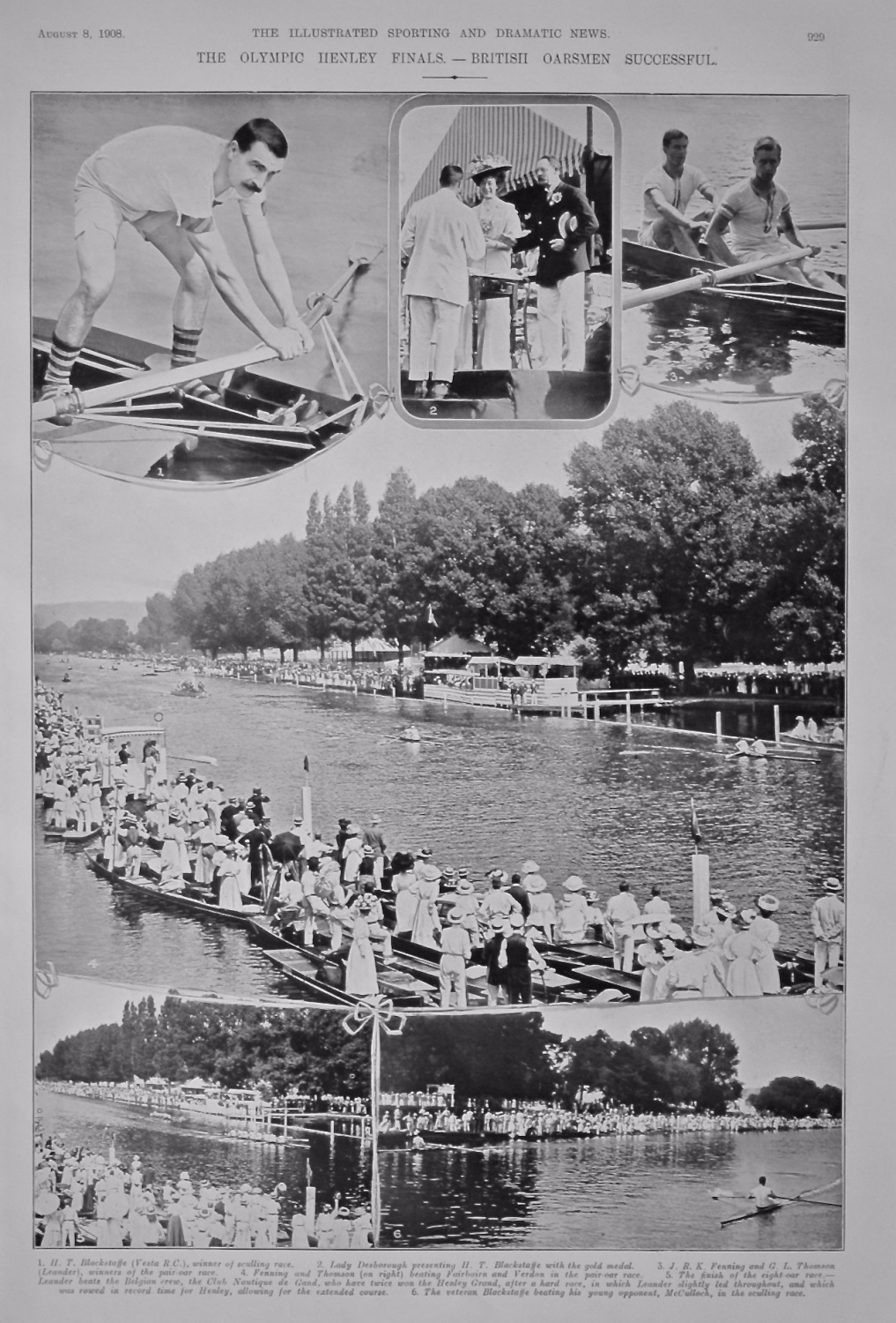 The Olympic Henley Finals. - British Oarsmen Successful.  1908.
