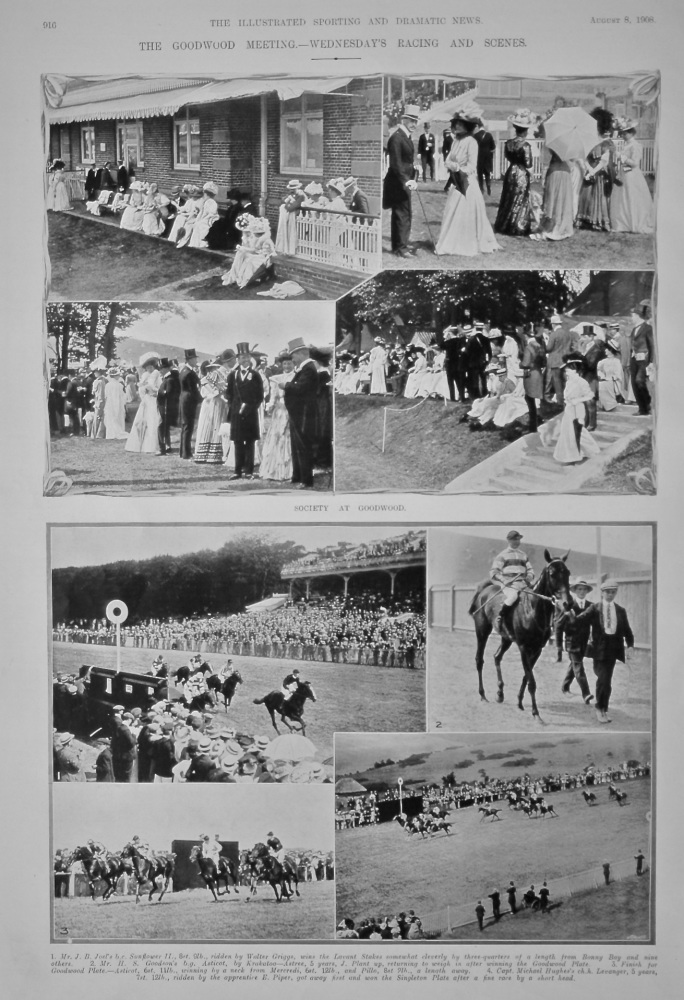 The Goodwood Meeting.- Wednesday's Racing and Scenes. 1908.