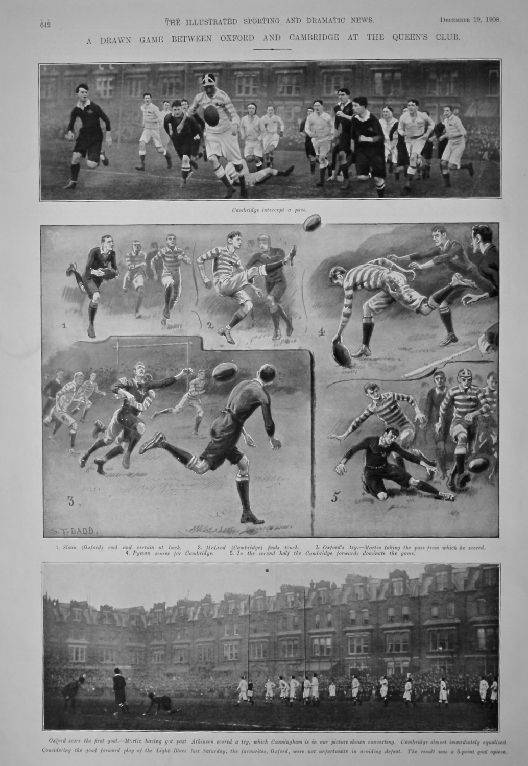 A Drawn Game between Oxford and Cambridge at the Queen's Club.  (Rugby)  19