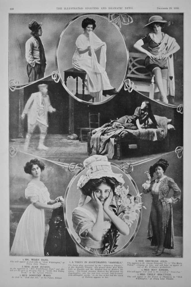Actresses on the Stage at this time. December 1908.