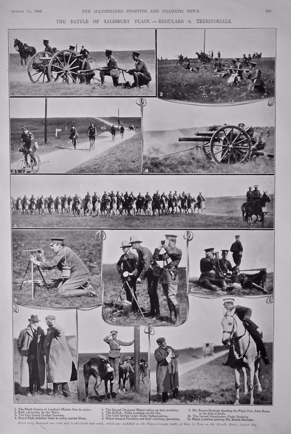 The Battle of Salisbury Plain.- Regulars v. Territorials.  1908.