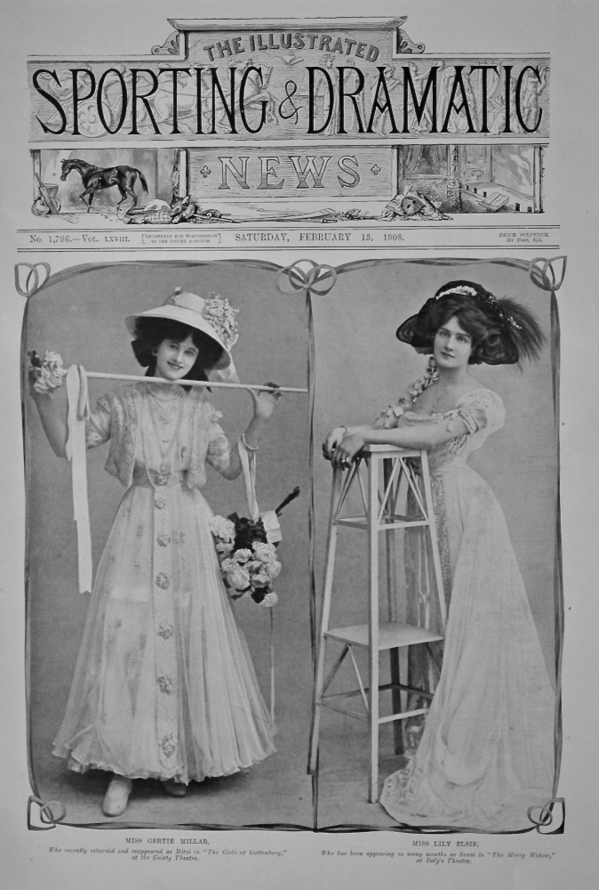 Mss Gertie Millar.  &  Miss Lily Elsie.  1908.