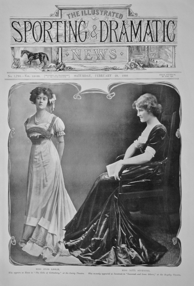 Miss Enid Leslie,  &  Miss Nina Sevening.  1908.