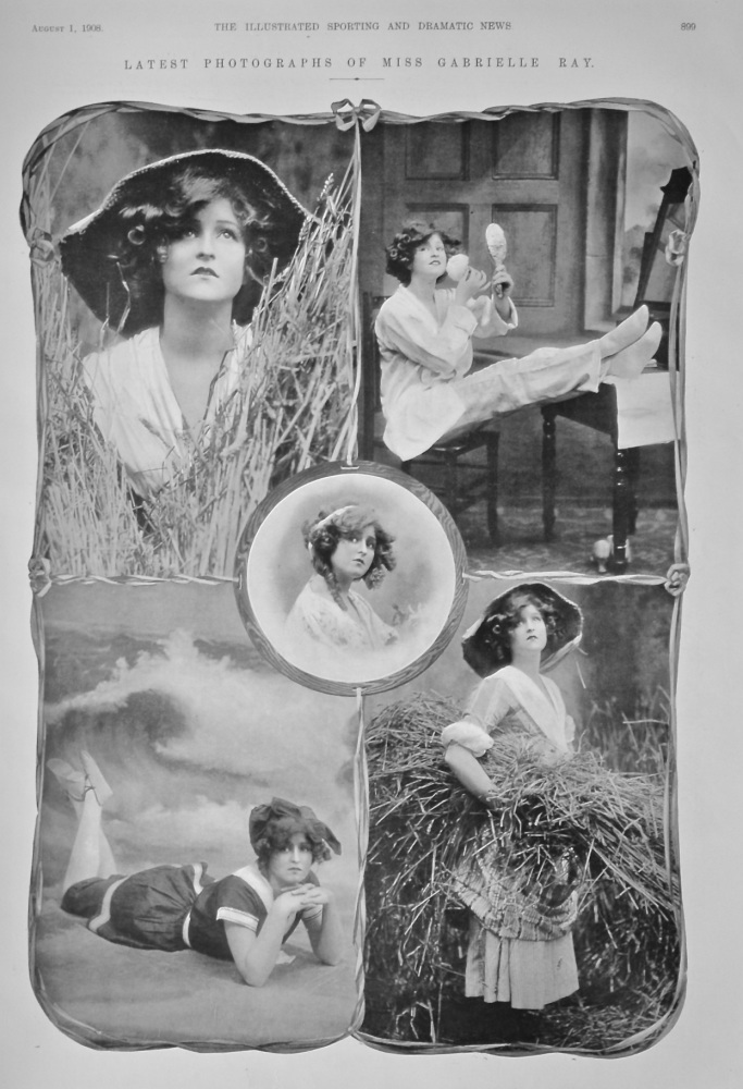Latest Photographs of Miss Garbrielle Ray.  1908.