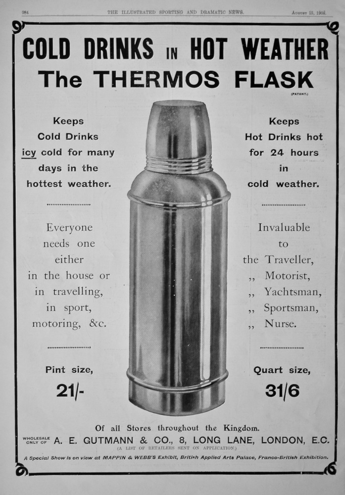 Thermos Flask.  1908.