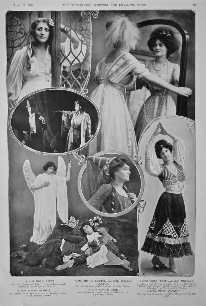 Actresses on the Stage.  March 1908.
