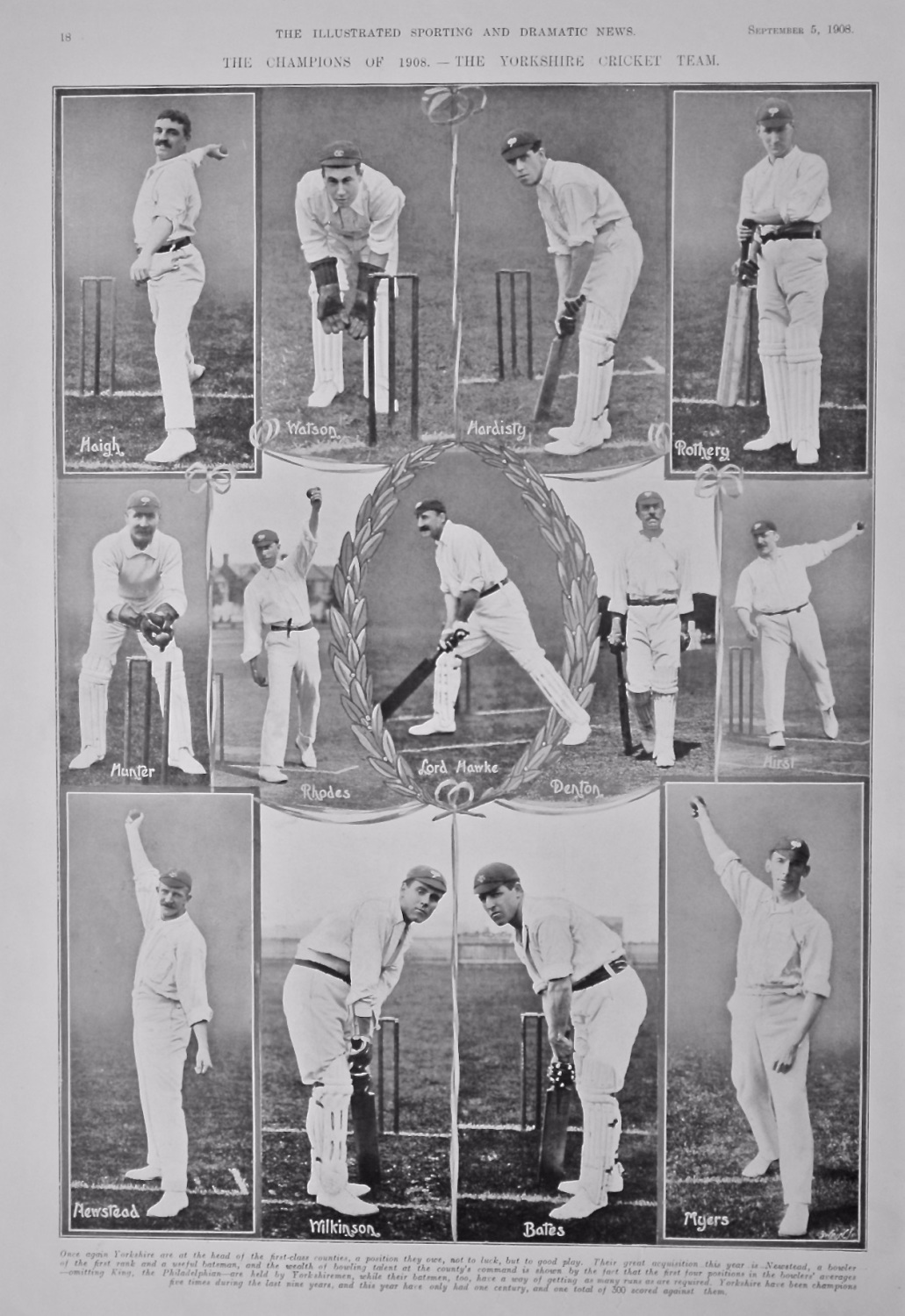 The Champions of 1908. - The Yorkshire Cricket Team.  