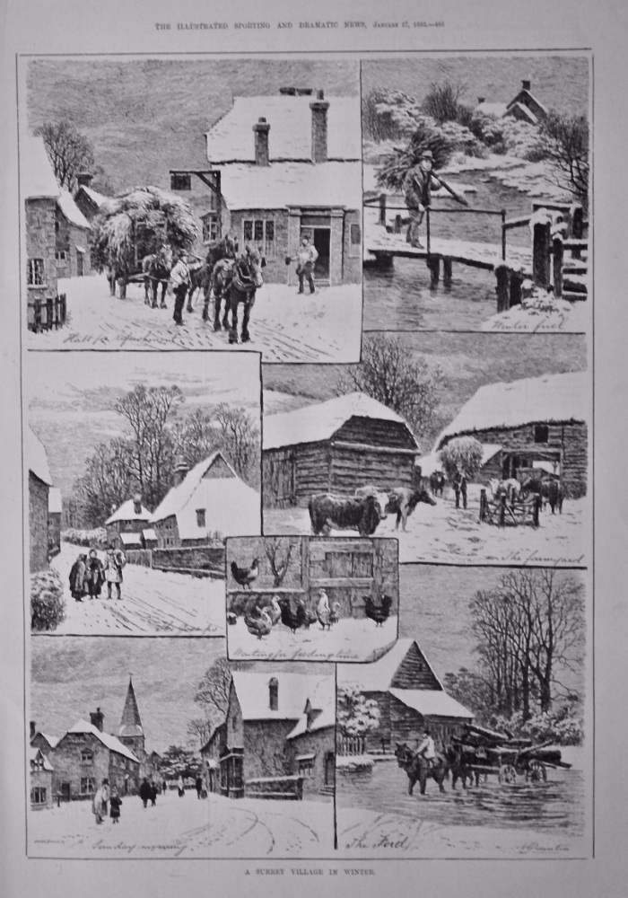 A Surrey Village in Winter.  1883.