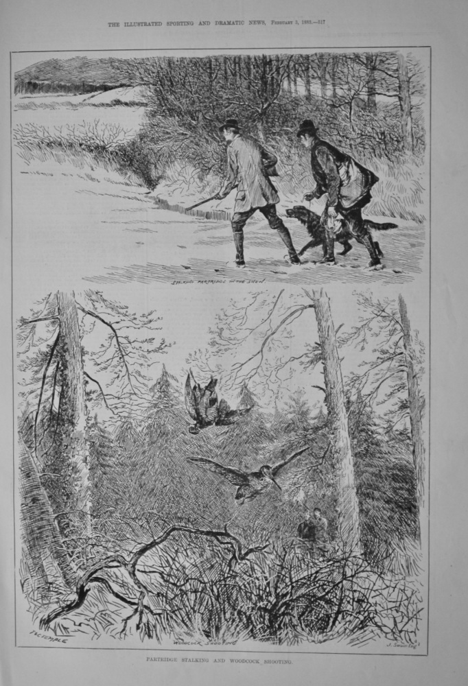 Partridge Stalking and Woodcock Shooting.  1883.