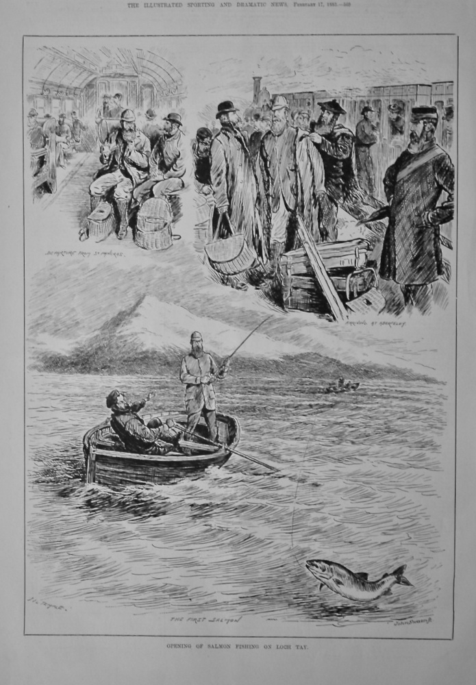 Opening of Salmon Fishing on Loch Tay.  1883.