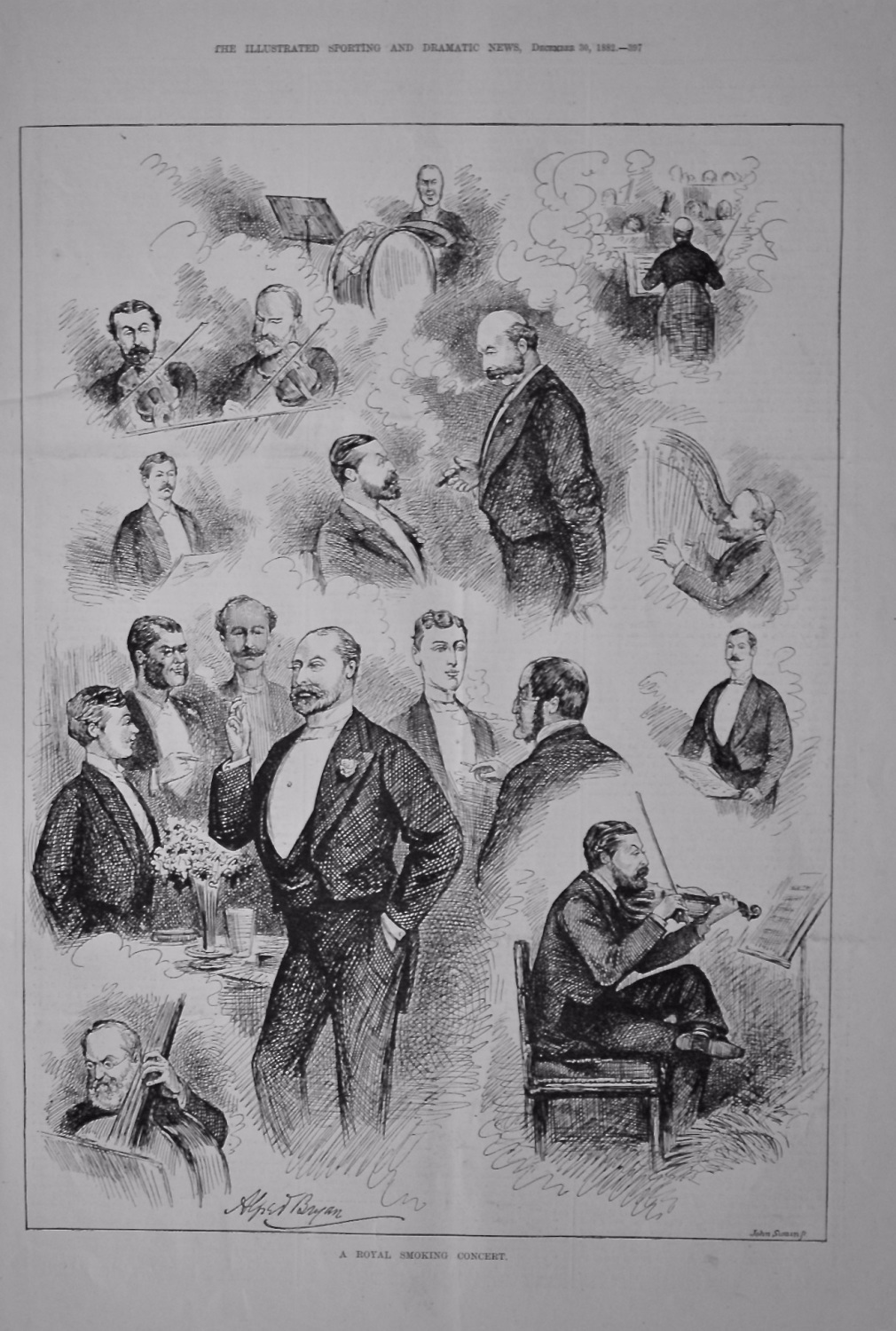 A Royal Smoking Concert.  1882.