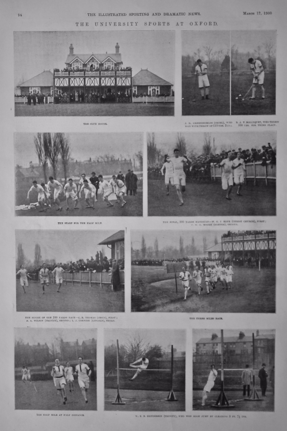 The University Sports at Oxford.  1900.