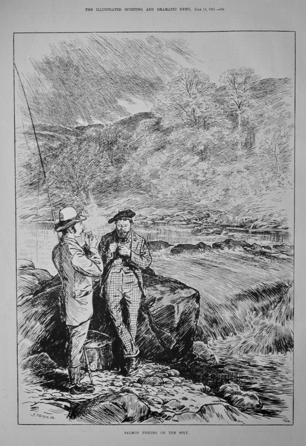 Salmon Fishing on the Spey.  1881.