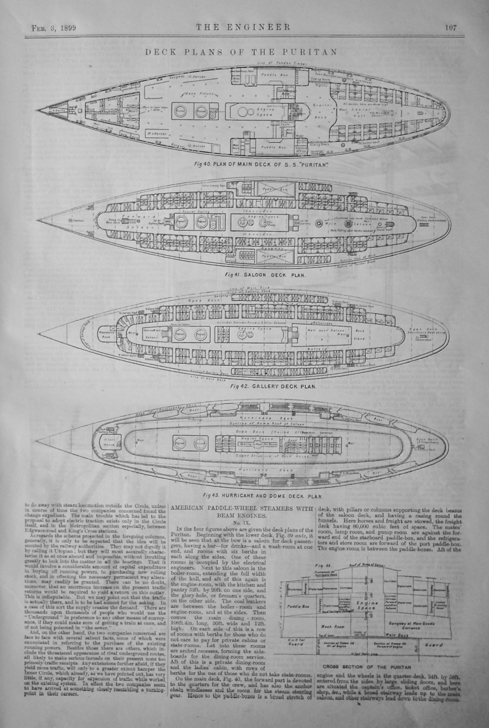 American Paddle-Wheel Steamers with Beam Engines. No.IX.   1899.