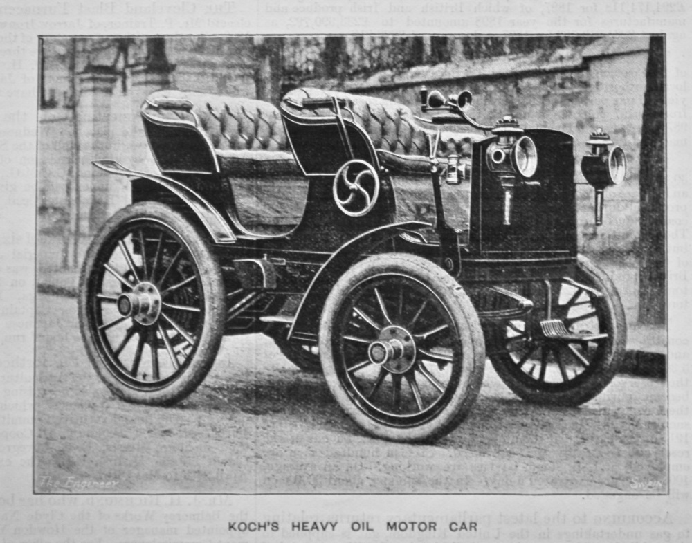 The Koch Heavy Oil Motor Engine.  1899.