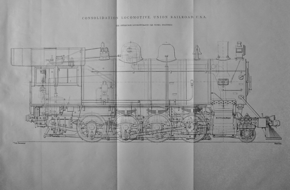 Consolidation Locomotive, Union Railroad U.S.A.  1899.