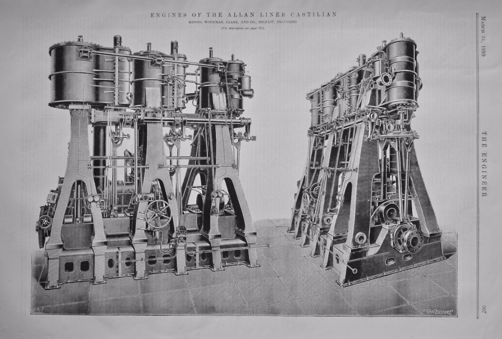 Engines of the Allan Liner Castilian.  1899.