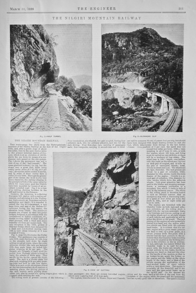 The Nilgiri Mountain Railway.  1899.