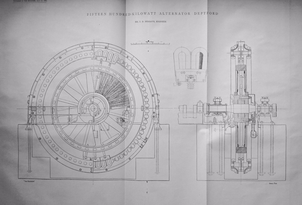 Fifteen Hundred-Kilowatt Alternator Deptford.  1899.
