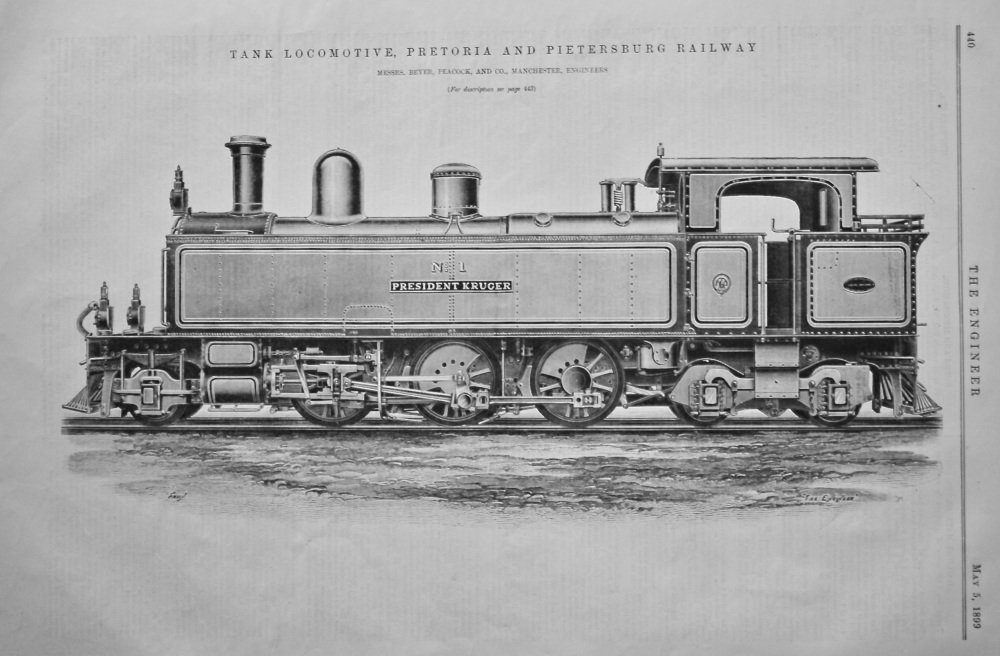 Tank Locomotive Pretoria and Pietersburg Railway. 1899.