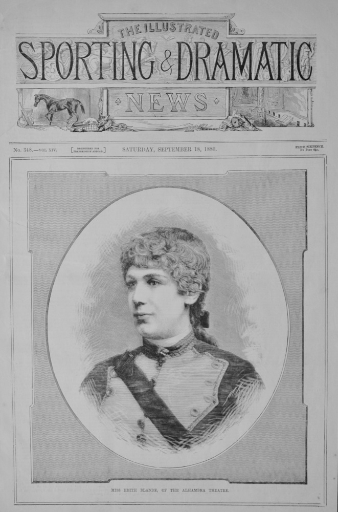 Miss Edith Blande, of the Alhambra Theatre. 1880.