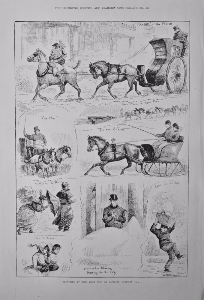 Sketches at the West End of London, January 19th.  1881.