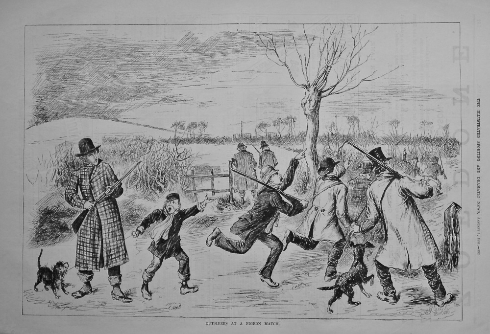 Outsiders at a Pigeon Match.  1881.