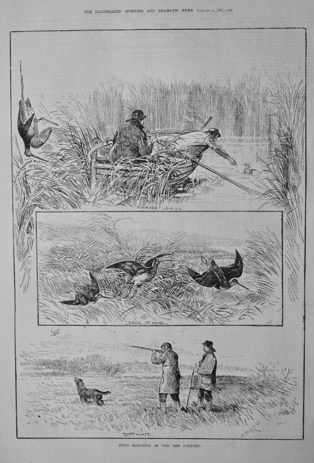 Snipe Shooting in the Fen Country.  1881.