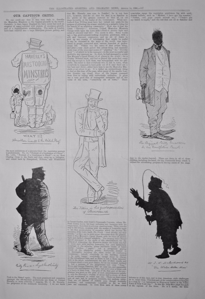 Our Captious Critic, August 14th, 1880.  :  The Mastodon Minstrels  1880.