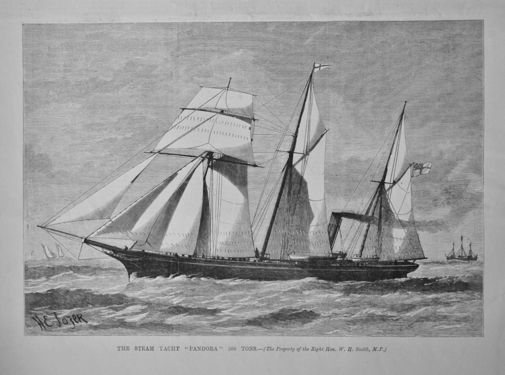 The Steam Yacht "Pandora" 506 Tons.   1880.