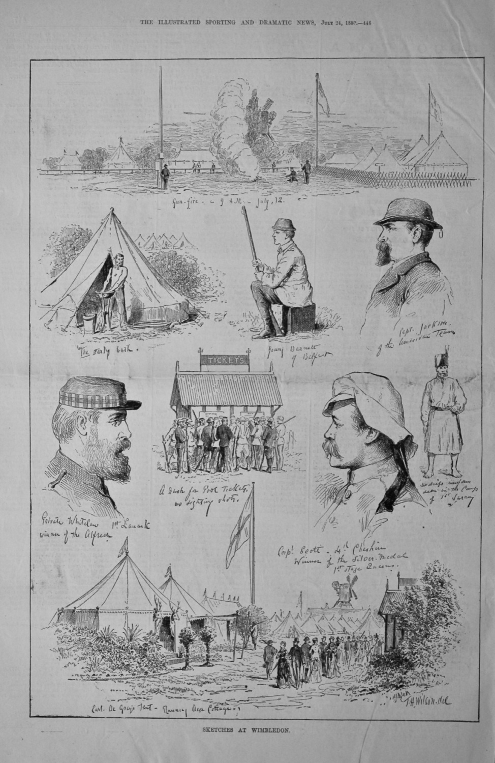 Sketches at Wimbledon.  1880.