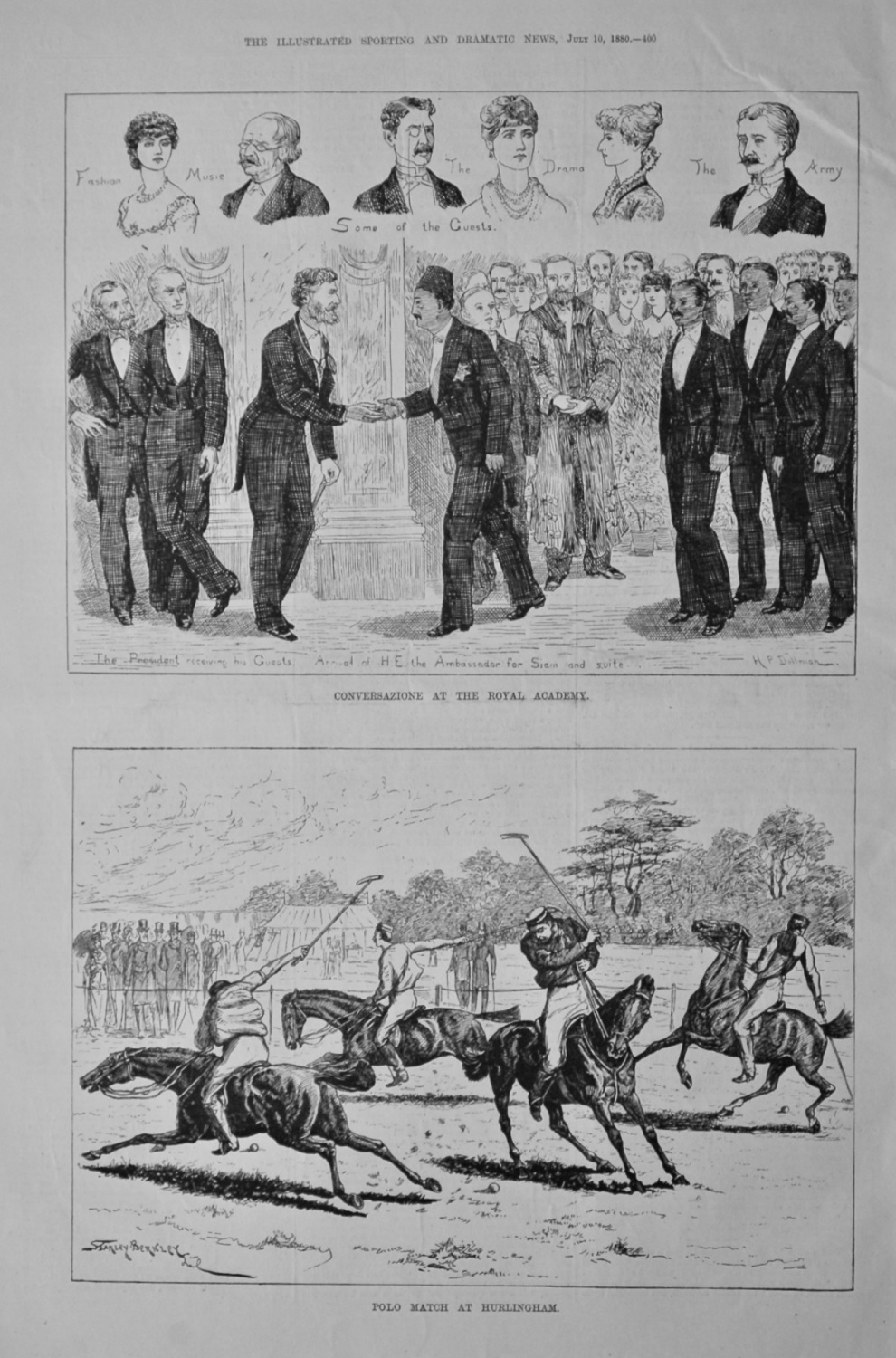 Polo Match at Hurlingham. 1880.