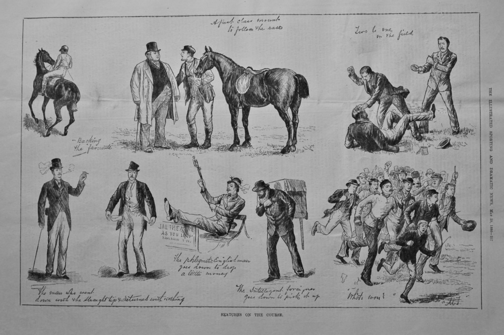 Sketches on the Course.  (Epsom Derby) 1880.