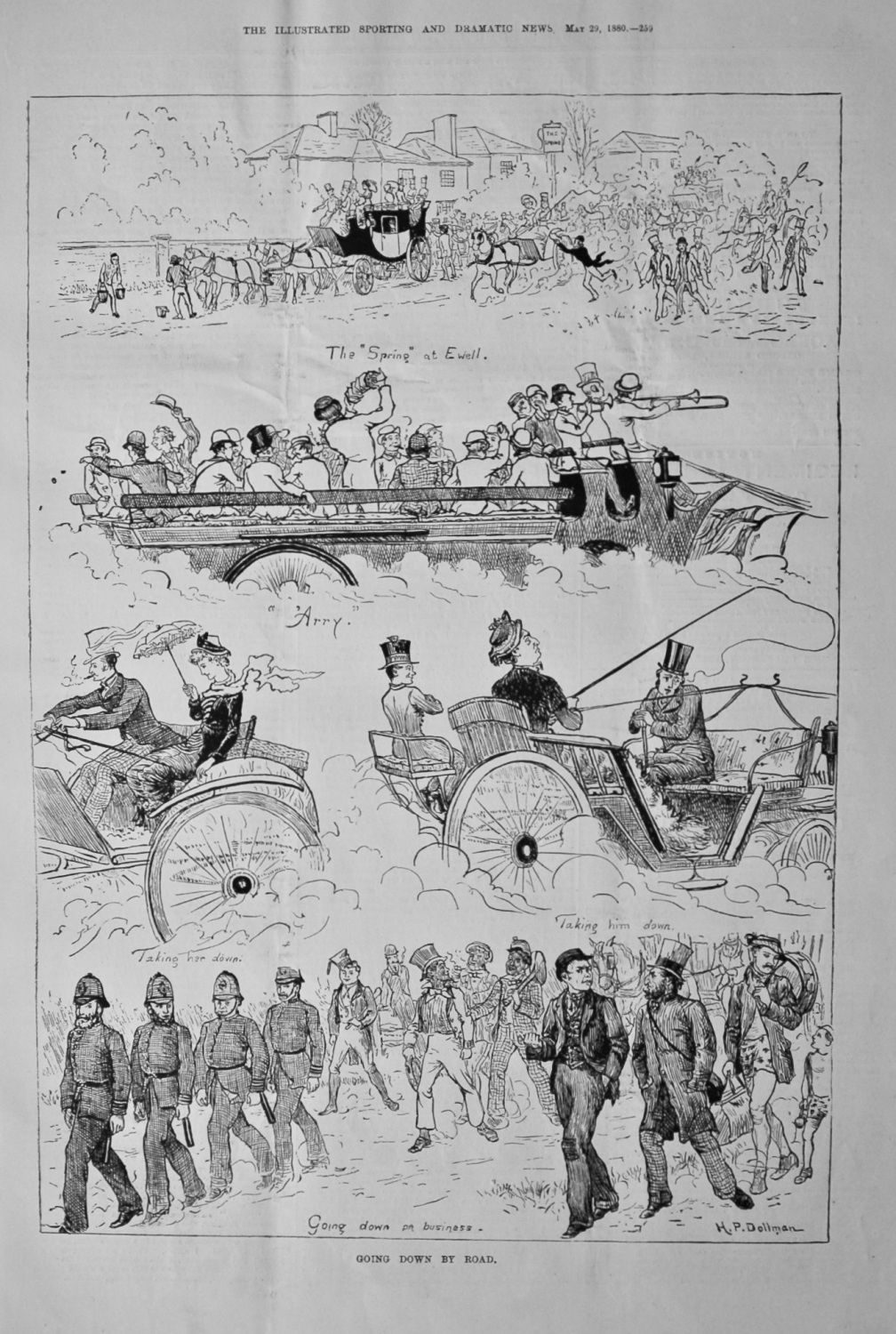 Going Down by Road.  (Epsom Derby)  1880.