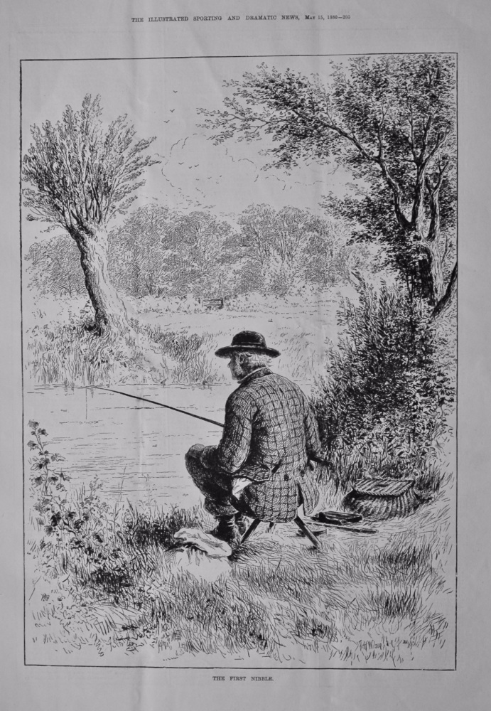 The First Nibble.  (Angling)  1880.