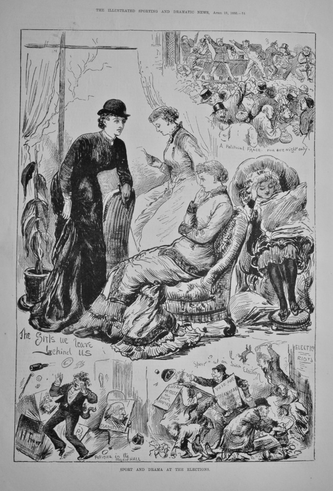 Sport and Drama at the Elections.  1880.