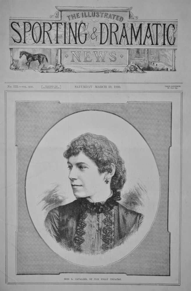 Miss L. Cavalier, of the Folly Theatre.  1880.