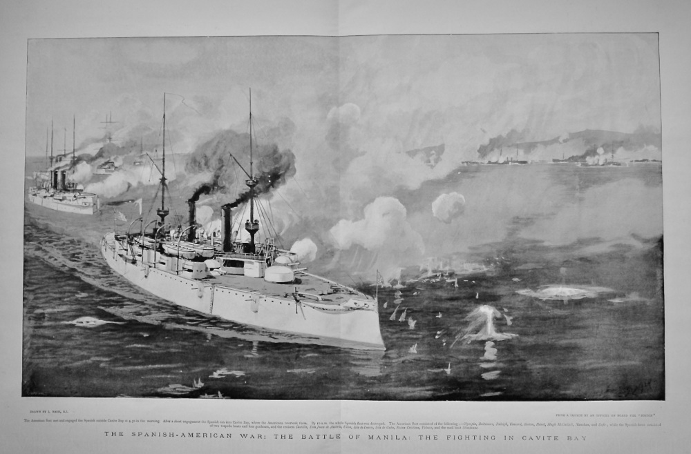 The Spanish-American War : The Battle of Manila : The Fighting in Cavite Bay.  1898.